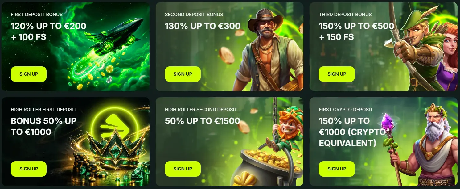Betnjet Casino promotions — first, second and third deposit bonuses, high roller offers and crypto welcome bonus